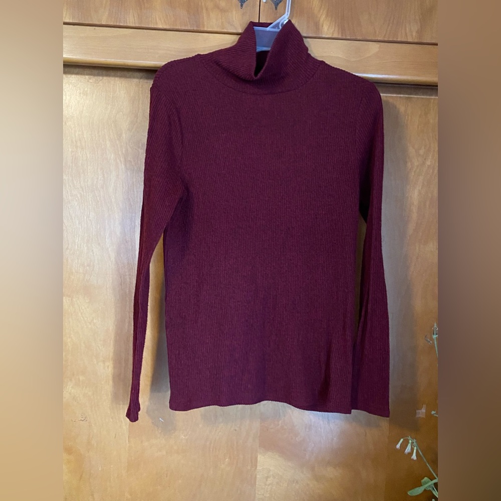 Maroon heathered turtleneck